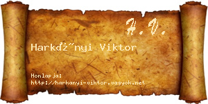 Harkányi Viktor névjegykártya